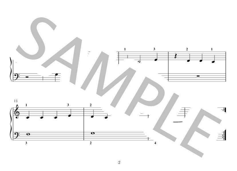 7つの音で両手で弾ける「香水」（サビのみ） (瑛人) / ピアノソロ 入門 - サンプル譜面 2/2