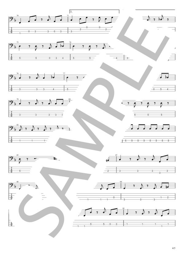 OH!! POPSTAR (チェッカーズ) / エレキベース 初級 - サンプル譜面 4/5