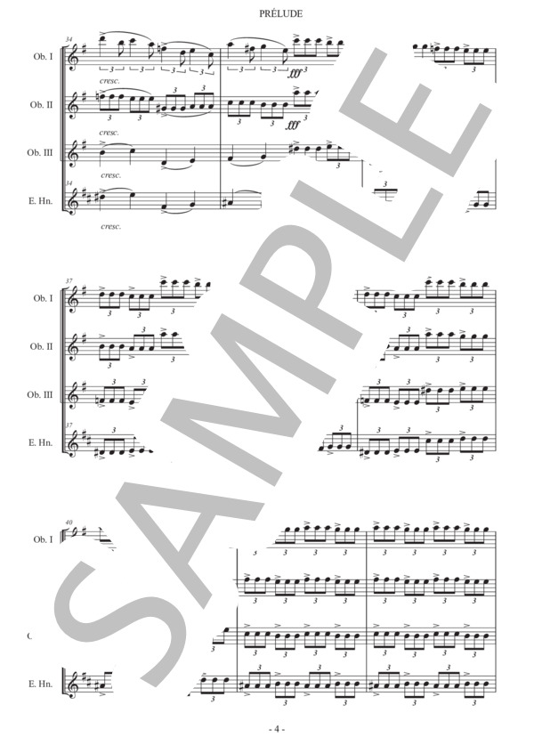 ラフマニノフ「前奏曲 鐘」オーボエ四重奏版 (セルゲイ・ラフマニノフ) / 初〜中級 - サンプル譜面 4/5