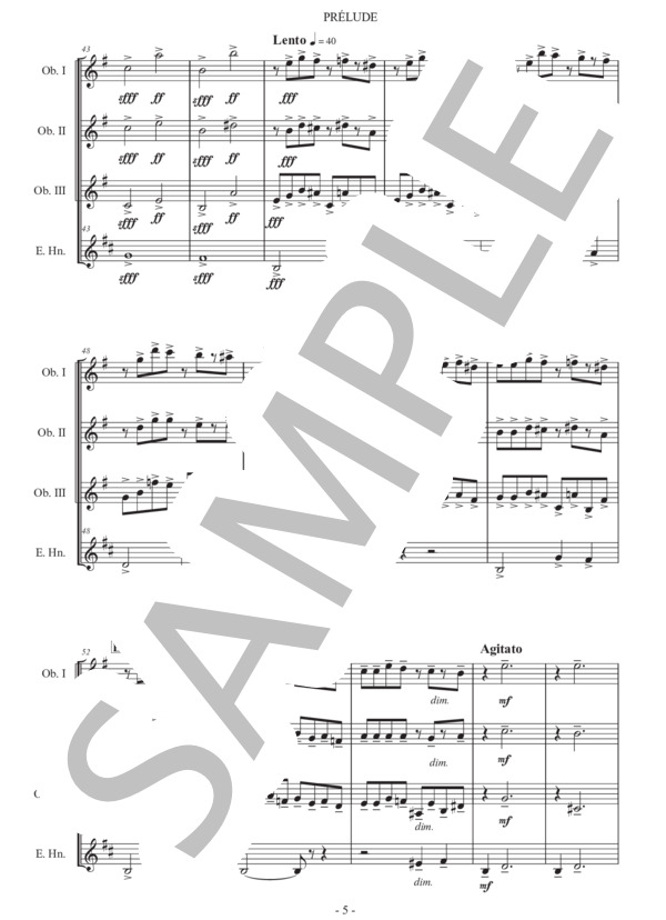 ラフマニノフ「前奏曲 鐘」オーボエ四重奏版 (セルゲイ・ラフマニノフ) / 初〜中級 - サンプル譜面 5/5