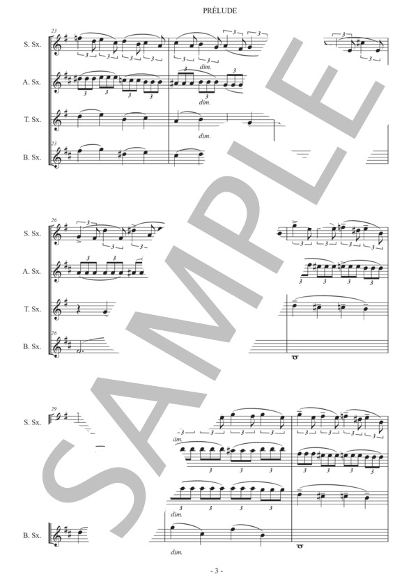 ラフマニノフ「前奏曲 鐘」サックス四重奏版 (セルゲイ・ラフマニノフ) / アルトサックス 初〜中級 - サンプル譜面 3/5