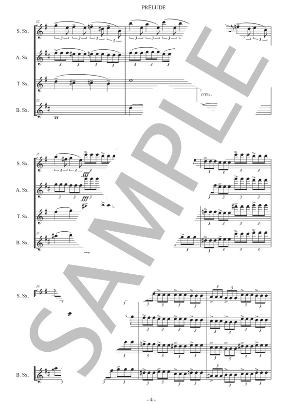 ラフマニノフ「前奏曲 鐘」サックス四重奏版 (セルゲイ・ラフマニノフ) / アルトサックス 初〜中級 - サンプル譜面 4/5