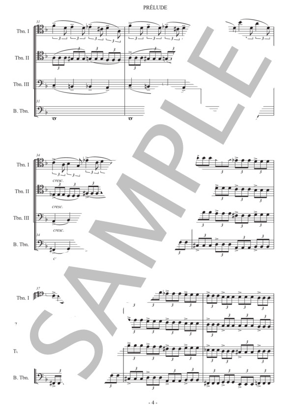 ラフマニノフ「前奏曲 鐘」トロンボーン四重奏版 (セルゲイ・ラフマニノフ) / 初〜中級 - サンプル譜面 4/5