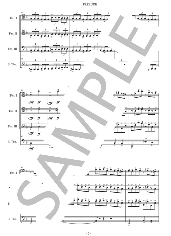 ラフマニノフ「前奏曲 鐘」トロンボーン四重奏版 (セルゲイ・ラフマニノフ) / 初〜中級 - サンプル譜面 5/5