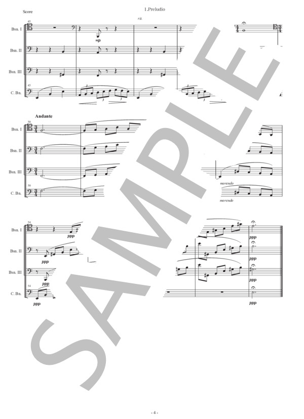 アルベニス「エスパーニャ〜前奏曲」バスーン四重奏版 (イサーク・アルベニス) / ファゴット 初〜中級 - サンプル譜面 3/5