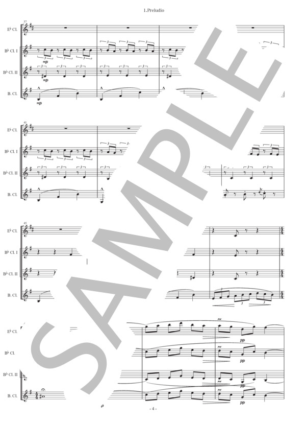 アルベニス「エスパーニャ〜前奏曲」クラリネット四重奏版 (イサーク・アルベニス) / 初〜中級 - サンプル譜面 3/5
