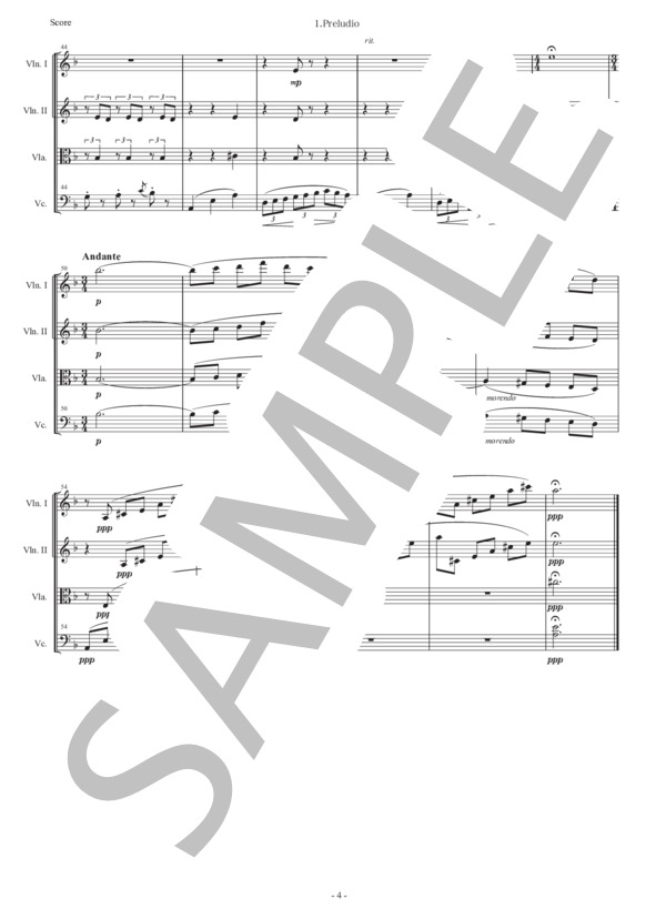 アルベニス「エスパーニャ〜前奏曲」弦楽四重奏版 (イサーク・アルベニス) / 初〜中級 - サンプル譜面 3/5