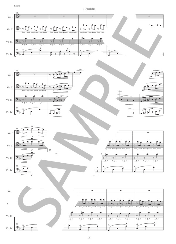 アルベニス「エスパーニャ〜前奏曲」チェロ四重奏版 (イサーク・アルベニス) / 初〜中級 - サンプル譜面 2/5