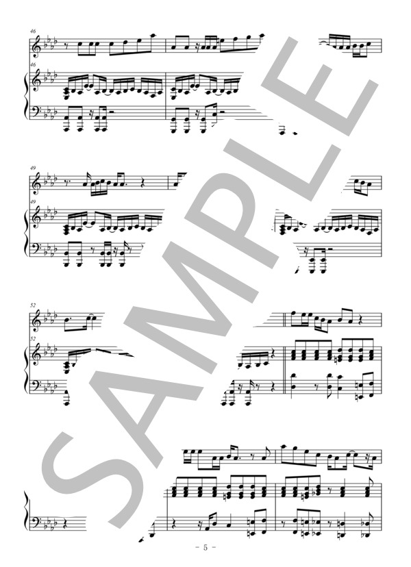 Pretender(オーボエ＆ピアノ伴奏） (Official髭男dism) / 中〜上級 - サンプル譜面 5/5