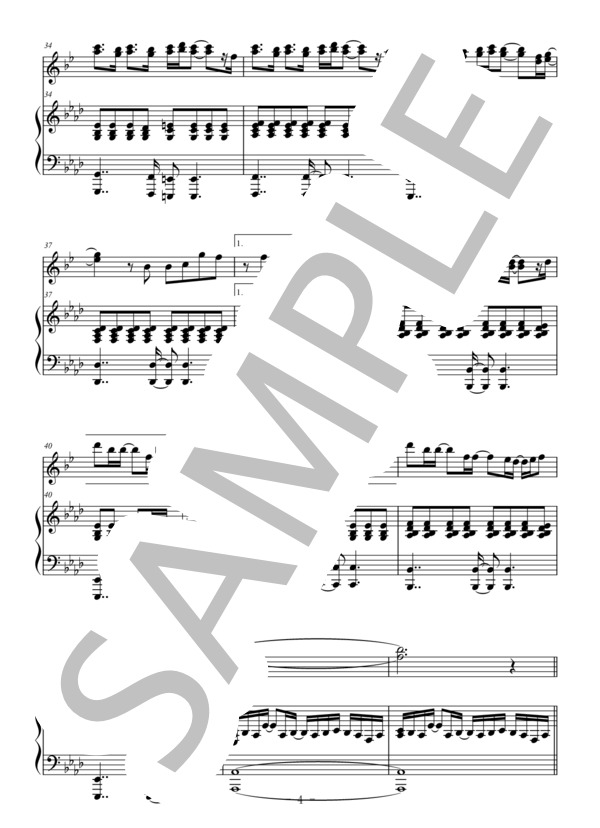 Pretender(ソプラノサックス＆ピアノ伴奏） (Official髭男dism) / 中〜上級 - サンプル譜面 4/5