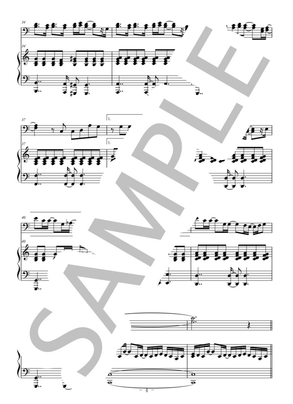 Pretender(ユーフォニアム＆ピアノ伴奏） (Official髭男dism) / 中〜上級 - サンプル譜面 4/5