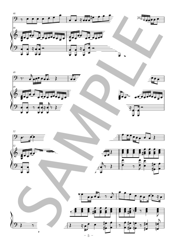 Pretender(ユーフォニアム＆ピアノ伴奏） (Official髭男dism) / 中〜上級 - サンプル譜面 5/5