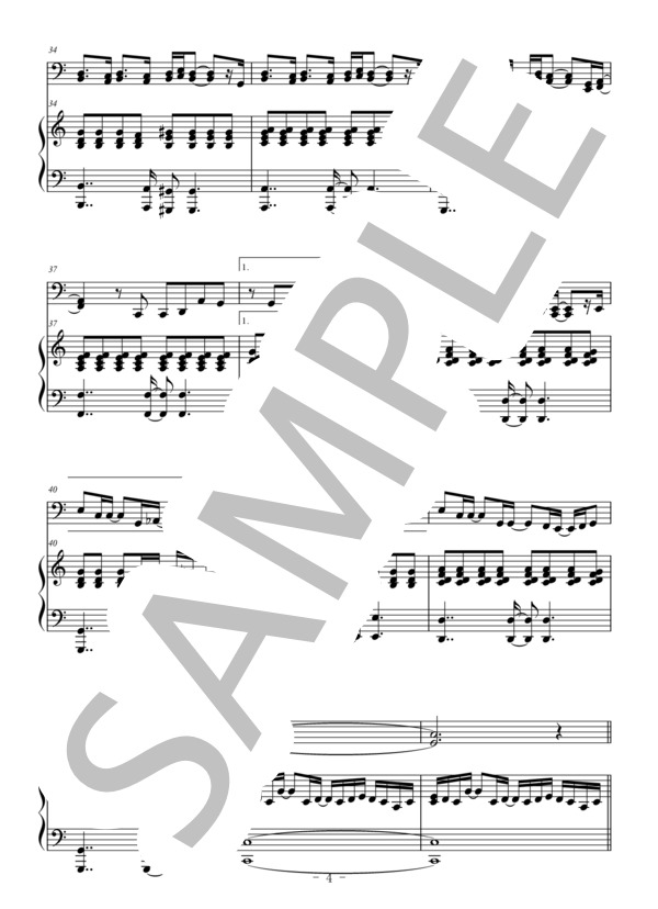 Pretender(チューバ＆ピアノ伴奏） (Official髭男dism) / 中〜上級 - サンプル譜面 4/5