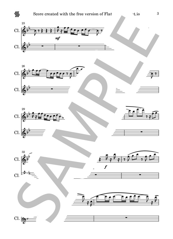 pretender (Official髭男dism) / クラリネット 中〜上級 - サンプル譜面 3/5