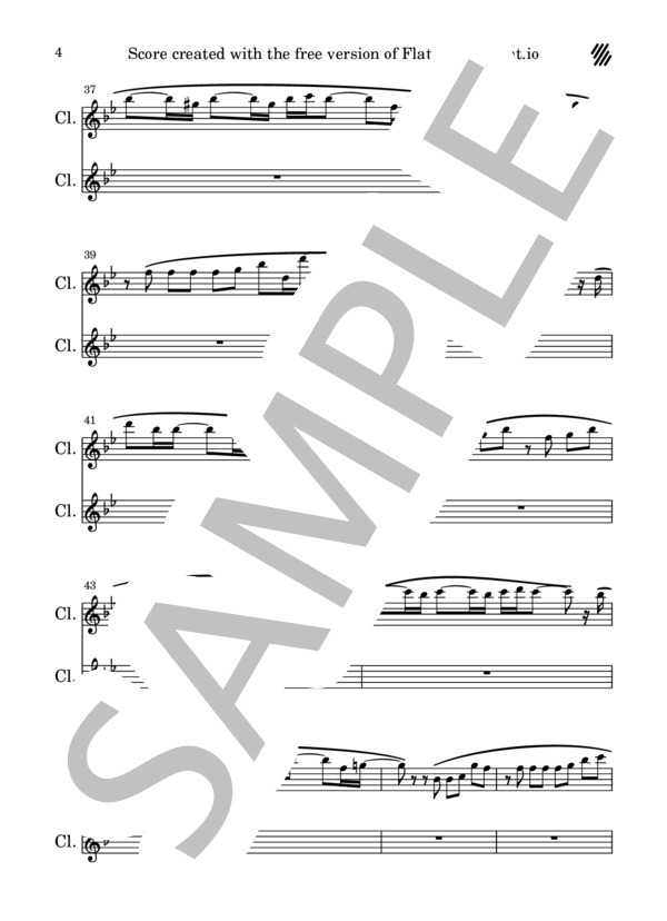 pretender (Official髭男dism) / クラリネット 中〜上級 - サンプル譜面 4/5