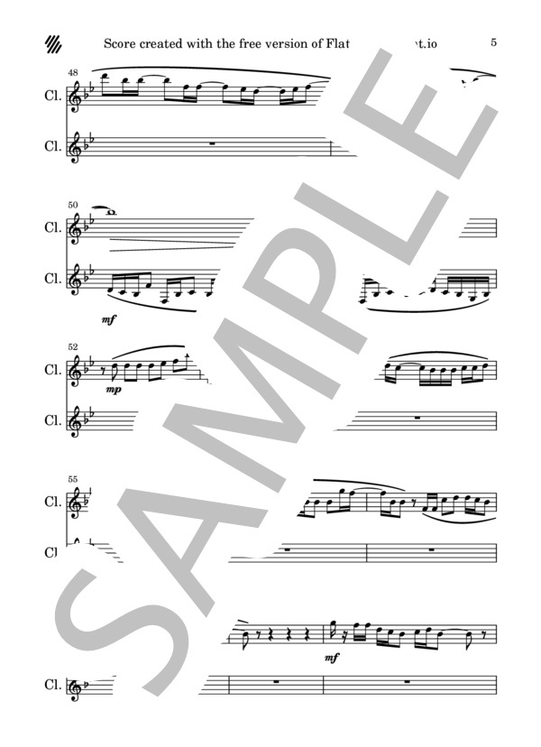 pretender (Official髭男dism) / クラリネット 中〜上級 - サンプル譜面 5/5