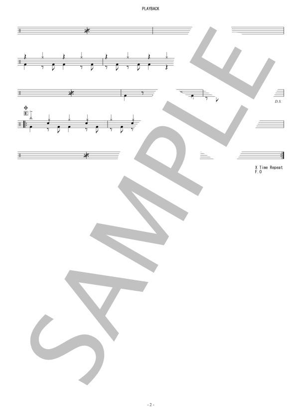 PLAYBACK (JUJU) / ドラム 初〜中級 - サンプル譜面 2/2