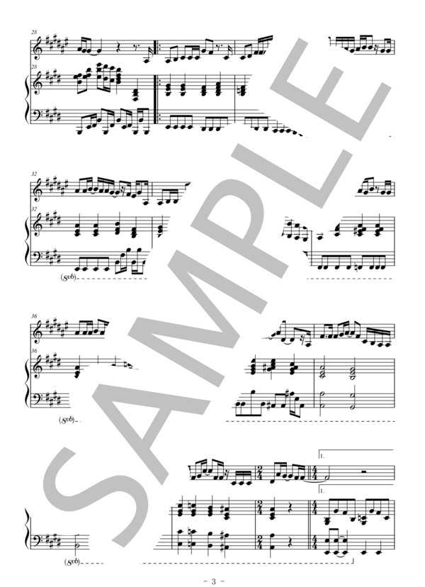 Laughter(バスクラリネット＆ピアノ伴奏） (Official髭男dism) / 中〜上級 - サンプル譜面 3/5