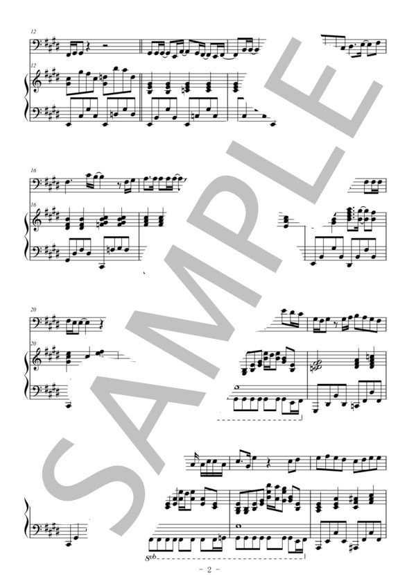 Laughter(ユーフォニアム＆ピアノ伴奏） (Official髭男dism) / 中〜上級 - サンプル譜面 2/5