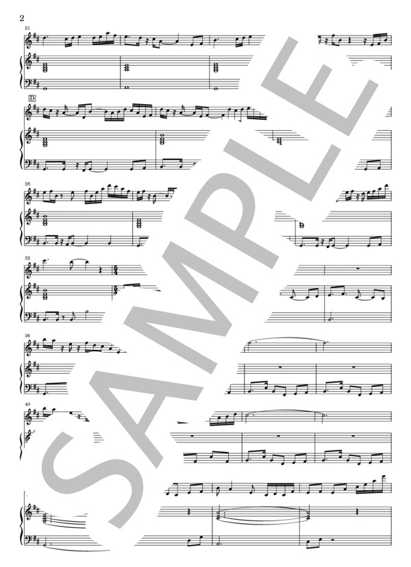 regards (堀江 沙知) / アンサンブルピアノ＋他楽器 上級 - サンプル譜面 2/5