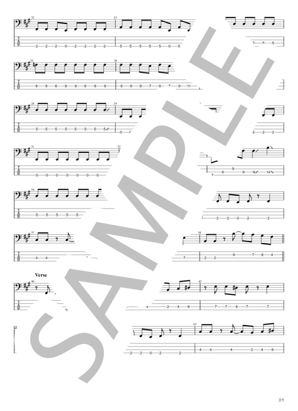 リブート (miwa) / エレキベース 初〜中級 - サンプル譜面 2/5