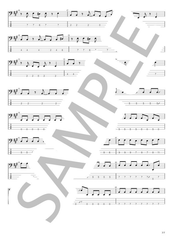 リブート (miwa) / エレキベース 初〜中級 - サンプル譜面 3/5