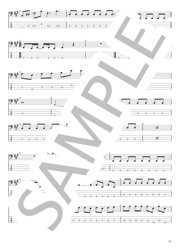 リブート (miwa) / エレキベース 初〜中級 - サンプル譜面 4/5