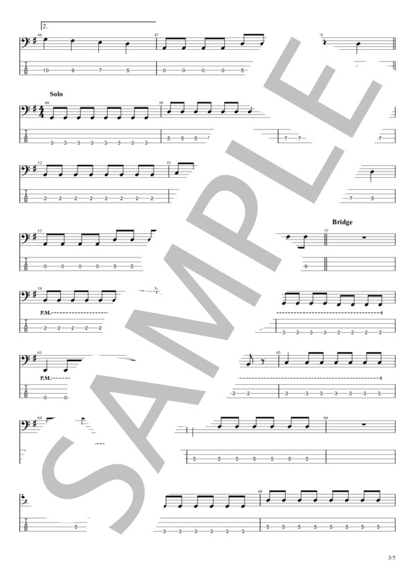 りんどう (WANIMA) / エレキベース 初〜中級 - サンプル譜面 3/5