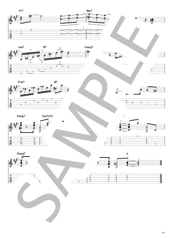 ROOM335 (ラリー・カールトン) / ギターソロ 中級 - サンプル譜面 4/4