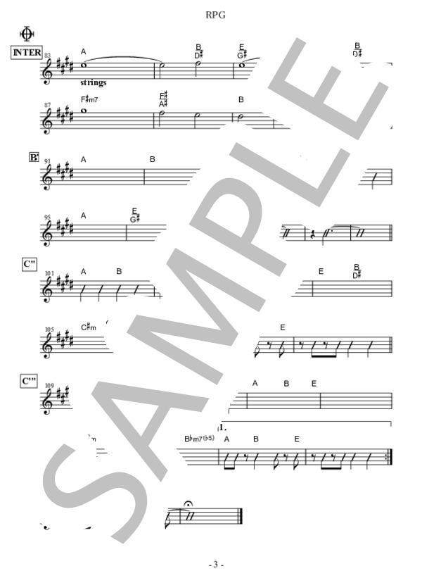 RPG (SEKAI NO OWARI) / 全て 中〜上級 - サンプル譜面 3/3