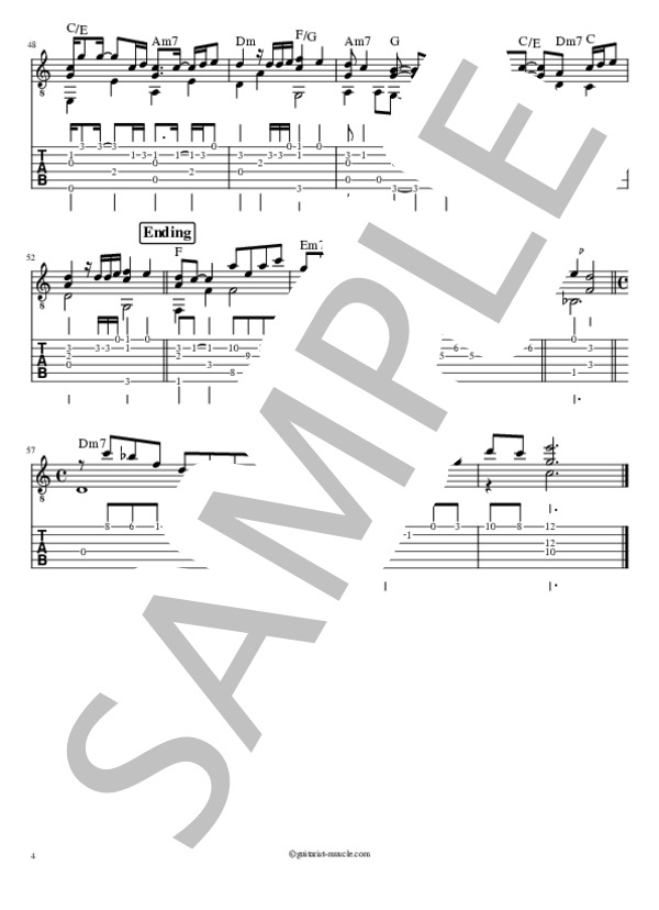 最愛 (福山 雅治) / ギターソロ 中級 - サンプル譜面 4/4