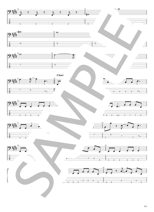 桜の時 (aiko) / エレキベース 初〜中級 - サンプル譜面 2/5