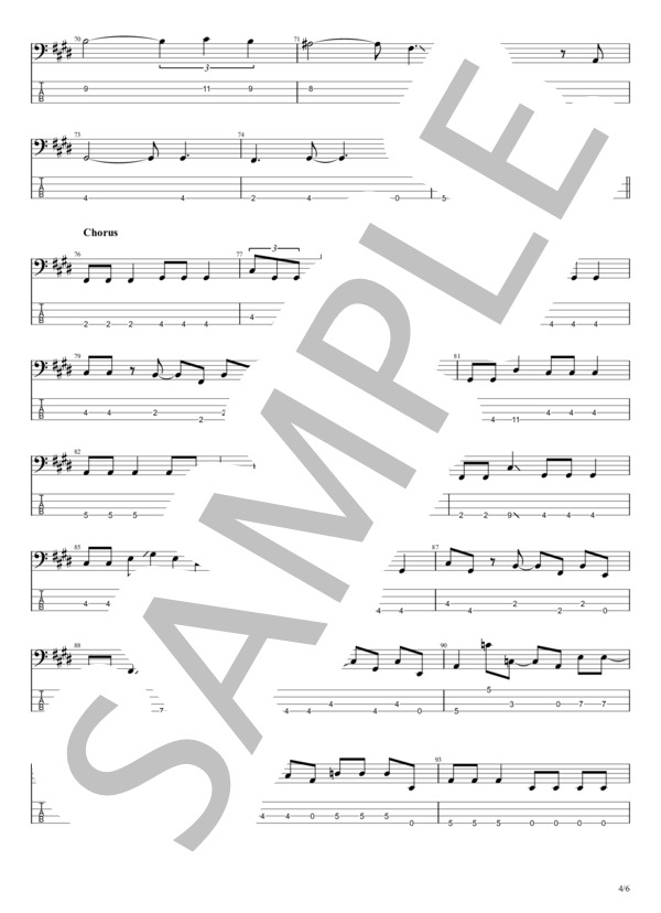 桜の時 (aiko) / エレキベース 初〜中級 - サンプル譜面 4/5