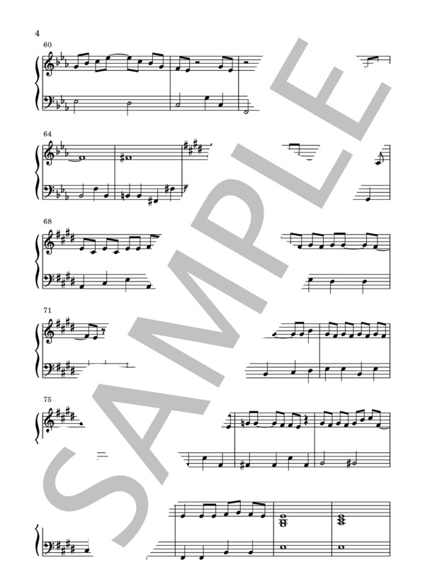 SAMPO (くるり) / ピアノソロ 入門 - サンプル譜面 4/5