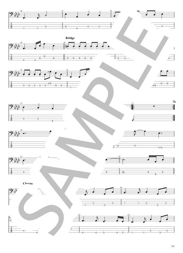 366日 (清水 翔太) / エレキベース 初〜中級 - サンプル譜面 3/4