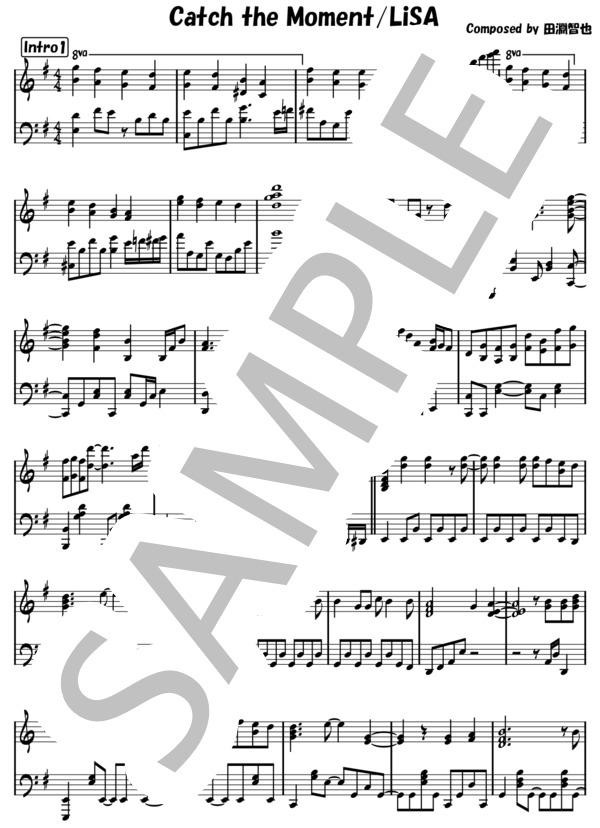 Catch the Moment (LiSA) / ピアノソロ 中〜上級 - サンプル譜面 1/5