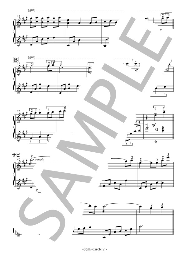 Semi-Circle (Machiko) / ハープ 中級 - サンプル譜面 2/5