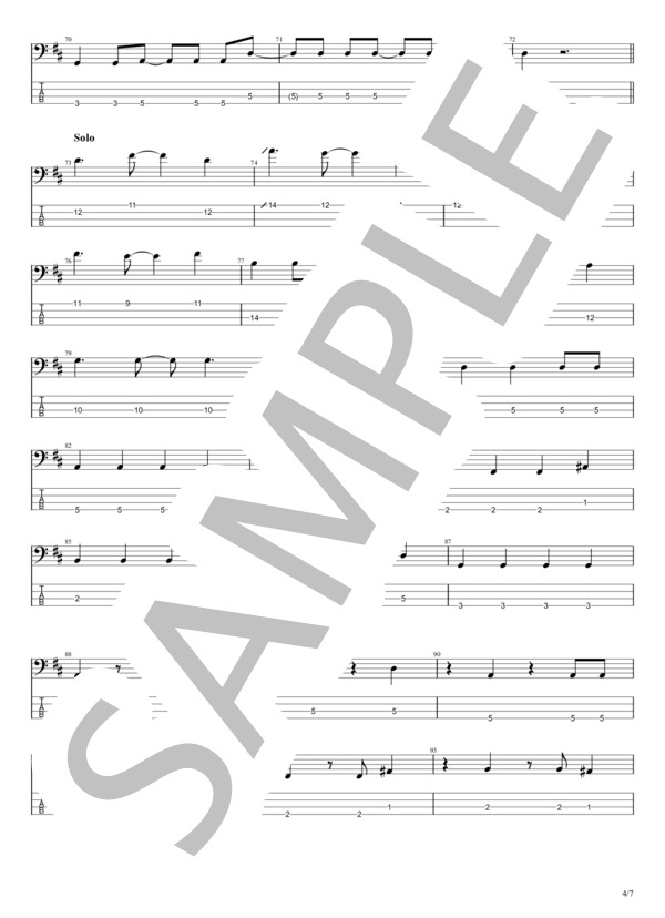 さよなら前夜 (ヤユヨ) / エレキベース 初級 - サンプル譜面 4/5