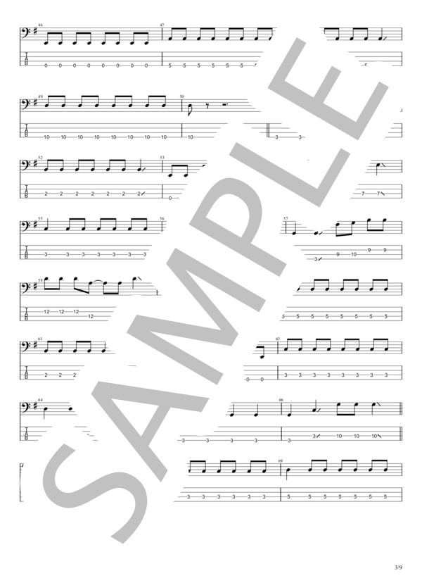 スクールマジシャンガール (ハンブレッダーズ) / エレキベース 初〜中級 - サンプル譜面 3/5