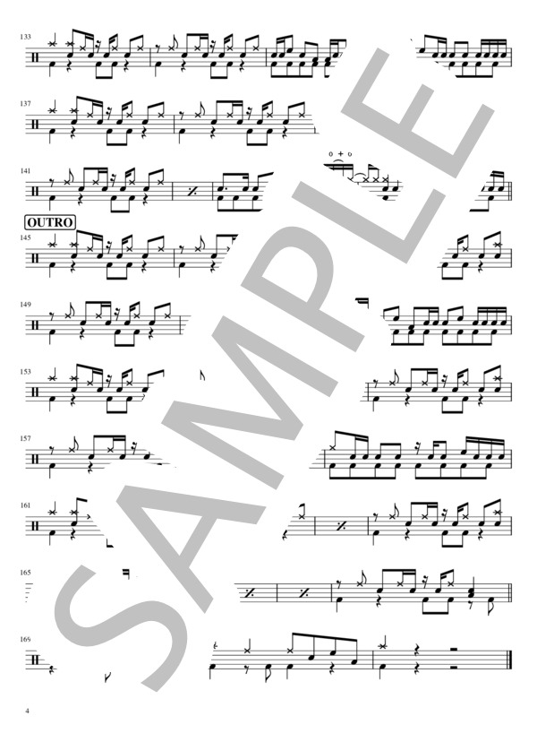 君という花 (ASIAN KUNG-FU GENERATION) / ドラム 中級 - サンプル譜面 4/4