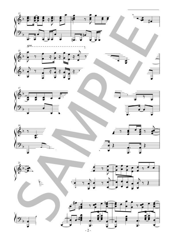 【エクセレントピアノ】TEMPEST TVアニメ「魔王様、リトライ！」オープニングテーマ (石原 夏織) / ピアノソロ 上級 - サンプル譜面 2/3