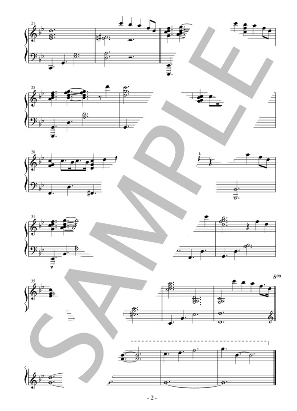 【エクセレントピアノ】unlasting TVアニメ「ソードアート・オンライン アリシゼーション War of Underworld」エンディングテー (LiSA) / ピアノソロ 上級 - サンプル譜面 2/2