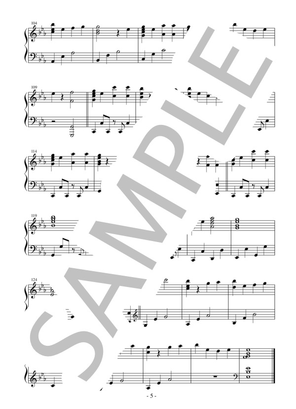 【ジャストピアノ】決戦スピリット TVアニメ「ハイキュー!! TO THE TOP(第4期）」エンディングテーマ (CHiCO with HoneyWorks) / ピアノソロ 中〜上級 - サンプル譜面 5/5