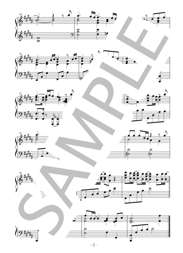 【エクセレントピアノ】あの星の向こうに TVアニメ「恋する小惑星」エンディングテーマ (高柳 知葉) / ピアノソロ 上級 - サンプル譜面 2/2