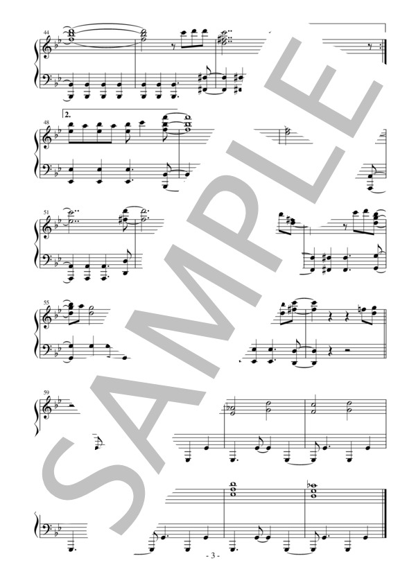 【ジャストピアノ】Fallen TVアニメ「PSYCHO-PASS サイコパス 2」エンディングテーマ (EGOIST) / ピアノソロ 中〜上級 - サンプル譜面 3/3