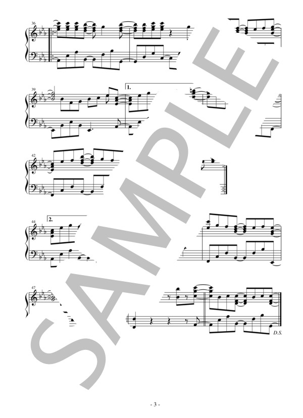 【ジャストピアノ】風吹けば月夜の果てに TVアニメ「継つぐもも」オープニングテーマ (A応P) / ピアノソロ 中〜上級 - サンプル譜面 3/3