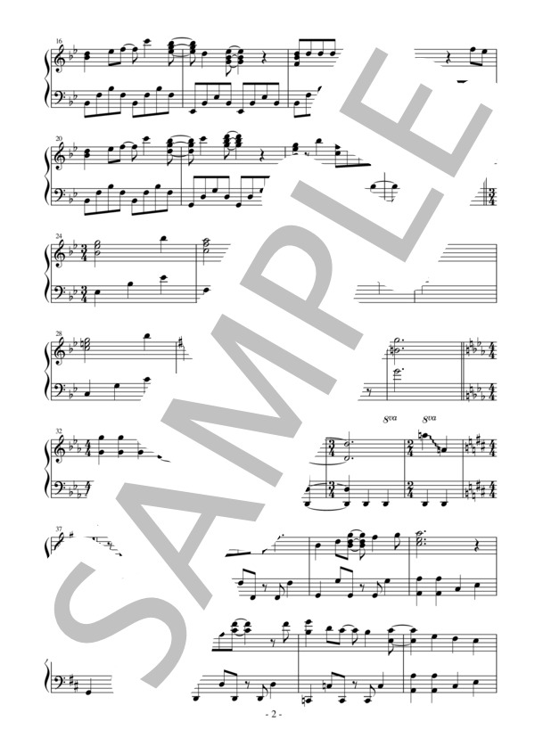 【ジャストピアノ】乙女のルートはひとつじゃない！ TVアニメ「乙女ゲームの破滅フラグしかない悪役令嬢に転生してしまった…」オープニングテーマ (angela) / ピアノソロ 中〜上級 - サンプル譜面 2/5