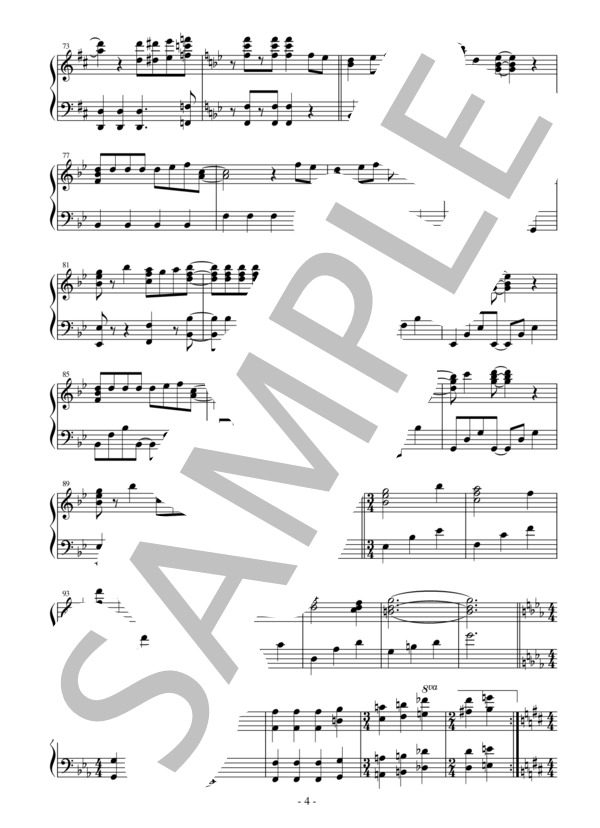 【ジャストピアノ】乙女のルートはひとつじゃない！ TVアニメ「乙女ゲームの破滅フラグしかない悪役令嬢に転生してしまった…」オープニングテーマ (angela) / ピアノソロ 中〜上級 - サンプル譜面 4/5