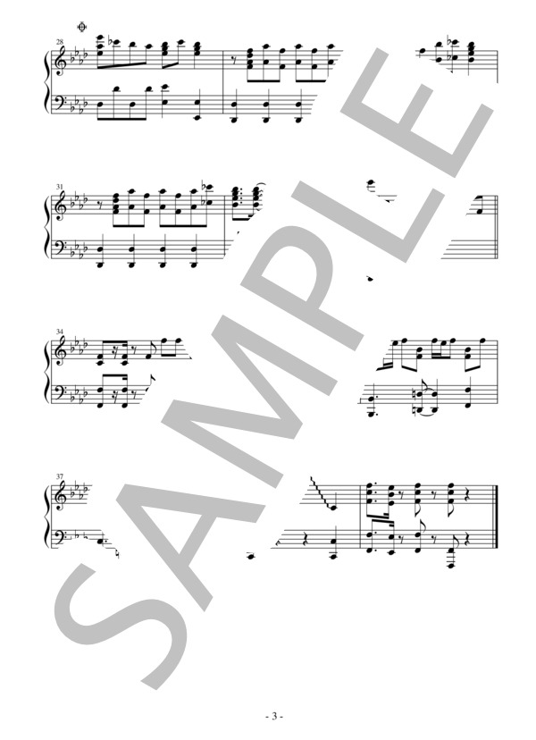 【ジャストピアノ】なかよしセンセーション  TVアニメ「プリンセスコネクト！Re:Dive」キャラクターソング (大久保 薫) / ピアノソロ 中〜上級 - サンプル譜面 3/3