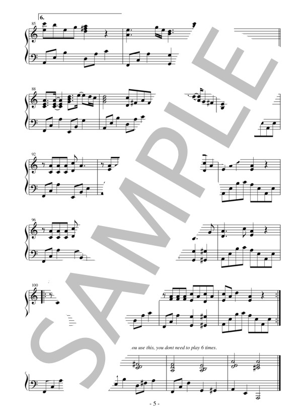 【ジャストピアノ】Memento TVアニメ「Re:ゼロから始める異世界生活 第2期」エンディングテーマ (nonoc) / ピアノソロ 中〜上級 - サンプル譜面 5/5